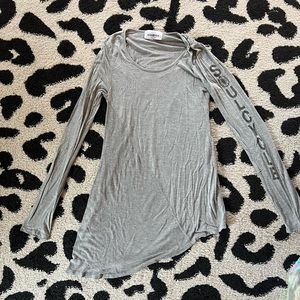 Soul Cycle Jersey long sleeve top with uneven hemline